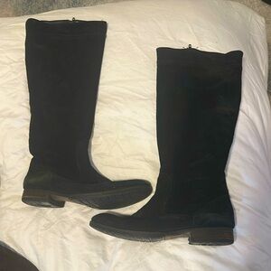Vera Wang Black Suede Knee-High Boots